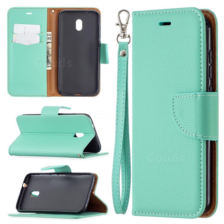 Classic Luxury Litchi Leather Phone Wallet Case for Nokia C1 Plus - Green