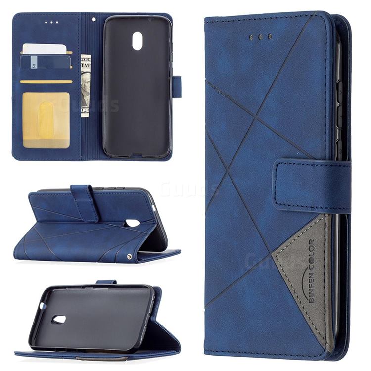 Binfen Color BF05 Prismatic Slim Wallet Flip Cover for Nokia C1 Plus - Blue