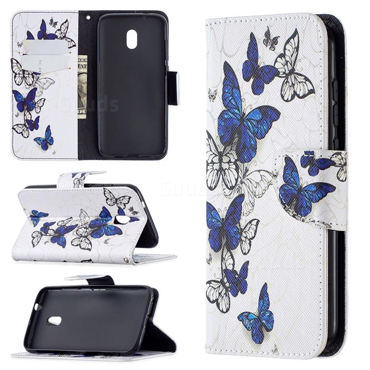 Flying Butterflies Leather Wallet Case for Nokia C1 Plus