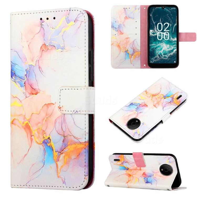 Galaxy Dream Marble Leather Wallet Protective Case for Nokia C200