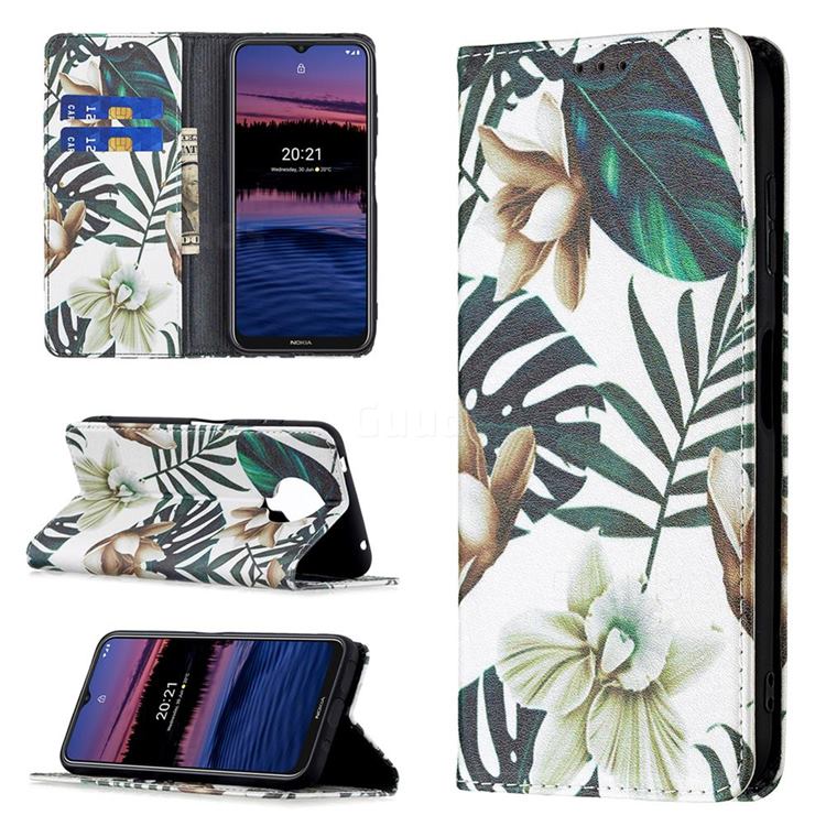 Flower Leaf Slim Magnetic Attraction Wallet Flip Cover for Nokia G20