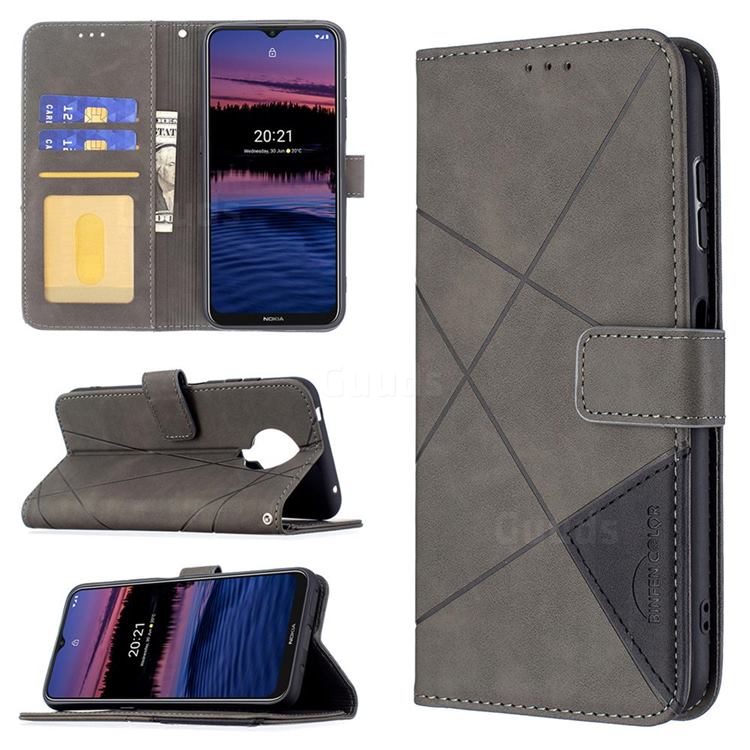 Binfen Color BF05 Prismatic Slim Wallet Flip Cover for Nokia G20 - Gray