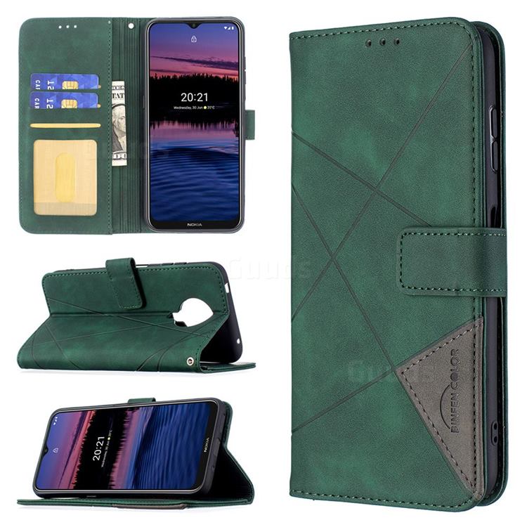 Binfen Color BF05 Prismatic Slim Wallet Flip Cover for Nokia G20 - Green