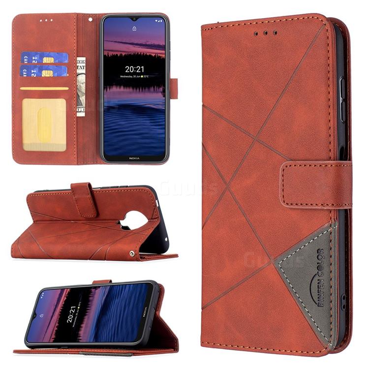 Binfen Color BF05 Prismatic Slim Wallet Flip Cover for Nokia G20 - Brown