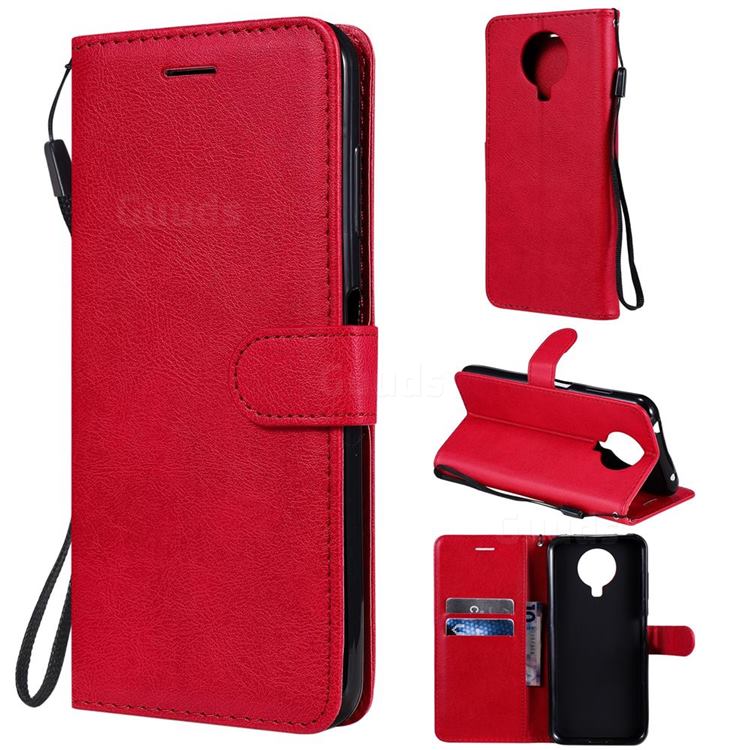 Retro Greek Classic Smooth PU Leather Wallet Phone Case for Nokia G20 - Red