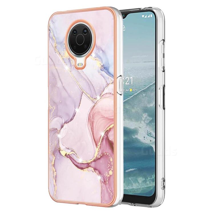 Rose Gold Dancing Electroplated Gold Frame 2.0 Thickness Plating Marble IMD Soft Back Cover for Nokia G20
