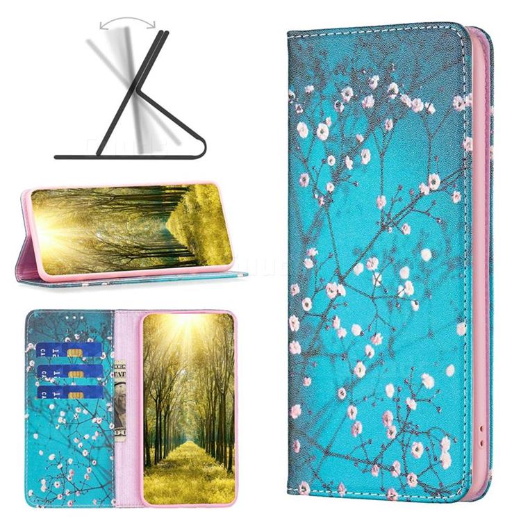 Plum Blossom Slim Magnetic Attraction Wallet Flip Cover for Nokia G21