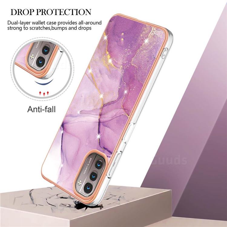 Dream Violet Electroplated Gold Frame Thickness Plating Marble