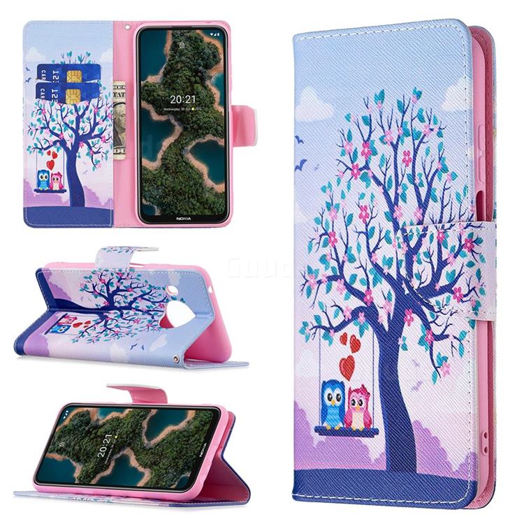 Tree and Owls Leather Wallet Case for Nokia X10
