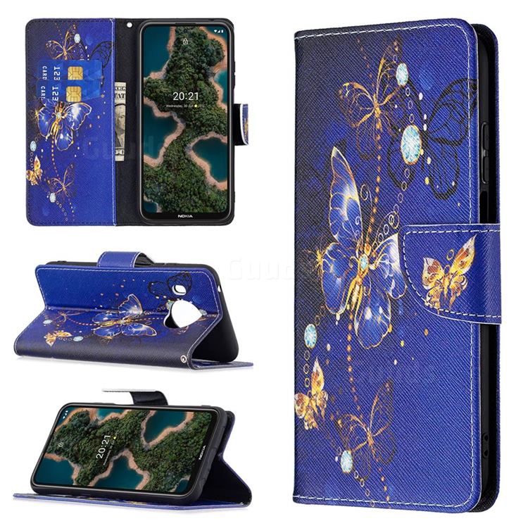 Purple Butterfly Leather Wallet Case for Nokia X10