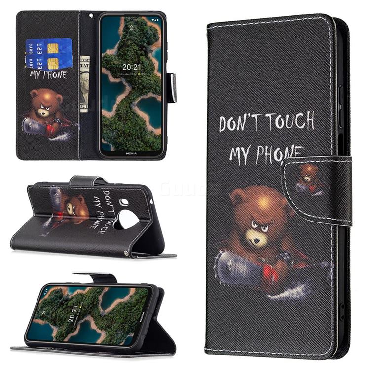 Chainsaw Bear Leather Wallet Case for Nokia X10