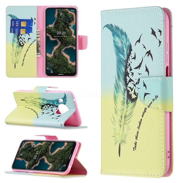 Feather Bird Leather Wallet Case for Nokia X10