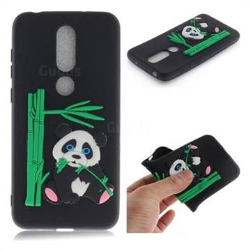 Panda Eating Bamboo Soft 3D Silicone Case for Nokia 6.1 Plus (Nokia X6) - Black