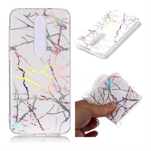 Color White Marble Pattern Bright Color Laser Soft TPU Case for Nokia 6.1 Plus (Nokia X6)
