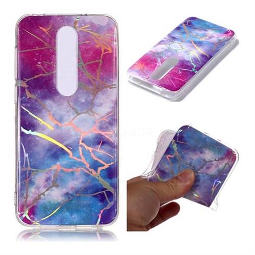 Dream Sky Marble Pattern Bright Color Laser Soft TPU Case for Nokia 6.1 Plus (Nokia X6)