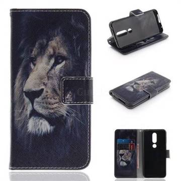 Lion Face PU Leather Wallet Case for Nokia 6.1 Plus (Nokia X6)