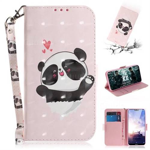 Heart Cat 3D Painted Leather Wallet Phone Case for Nokia 6.1 Plus (Nokia X6)
