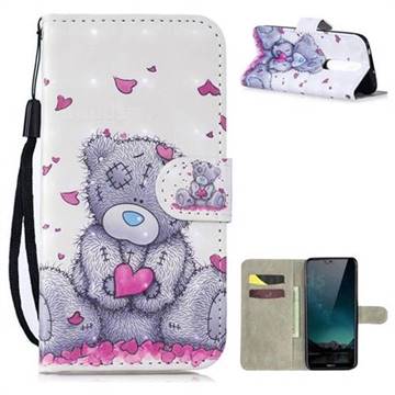 Love Panda 3D Painted Leather Wallet Phone Case for Nokia 6.1 Plus (Nokia X6)