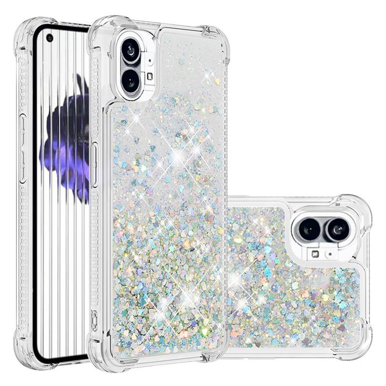 Dynamic Liquid Glitter Sand Quicksand Star TPU Case for Nothing Phone 1 - Silver