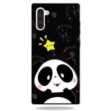Cute Bear 3D Embossed Relief Black TPU Cell Phone Back Cover for Samsung Galaxy Note 10 (6.28 inch) / Note10 5G
