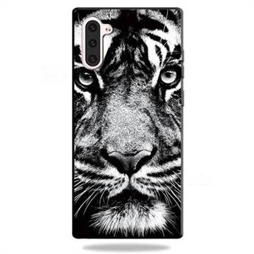 White Tiger 3D Embossed Relief Black TPU Cell Phone Back Cover for Samsung Galaxy Note 10 (6.28 inch) / Note10 5G