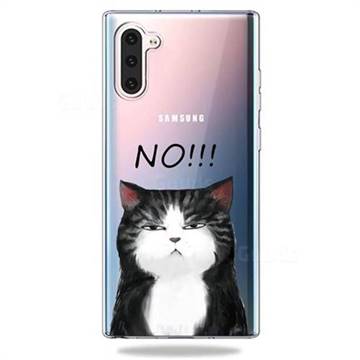 Cat Say No Clear Varnish Soft Phone Back Cover for Samsung Galaxy Note 10 (6.28 inch) / Note10 5G