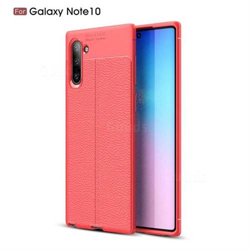 Luxury Auto Focus Litchi Texture Silicone TPU Back Cover for Samsung Galaxy Note 10 (6.28 inch) / Note10 5G - Red