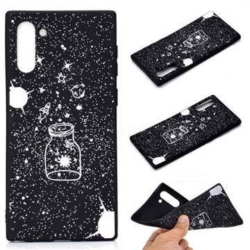 Travel The Universe Chalk Drawing Matte Black TPU Phone Cover for Samsung Galaxy Note 10 (6.28 inch) / Note10 5G
