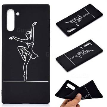 Dancer Chalk Drawing Matte Black TPU Phone Cover for Samsung Galaxy Note 10 (6.28 inch) / Note10 5G