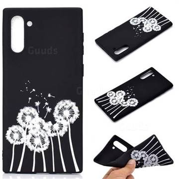 Dandelion Chalk Drawing Matte Black TPU Phone Cover for Samsung Galaxy Note 10 (6.28 inch) / Note10 5G