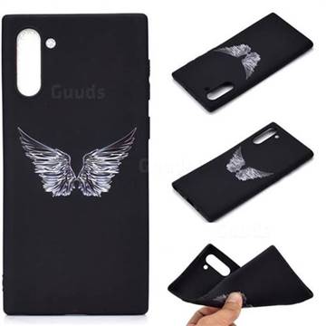 Wings Chalk Drawing Matte Black TPU Phone Cover for Samsung Galaxy Note 10 (6.28 inch) / Note10 5G