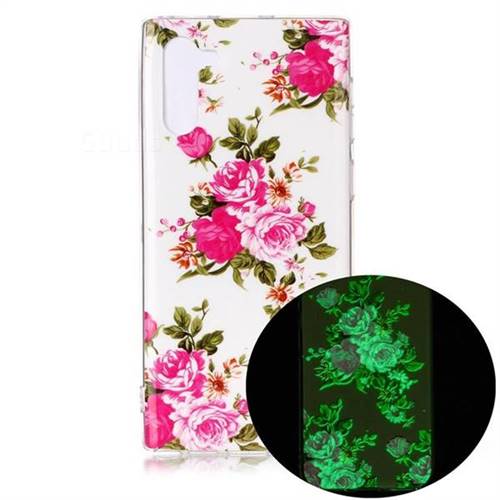 Peony Noctilucent Soft TPU Back Cover for Samsung Galaxy Note 10 (6.28 inch) / Note10 5G