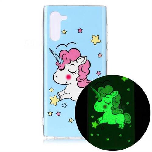 Stars Unicorn Noctilucent Soft TPU Back Cover for Samsung Galaxy Note 10 (6.28 inch) / Note10 5G