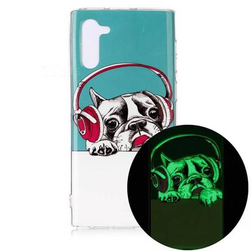 Headphone Puppy Noctilucent Soft TPU Back Cover for Samsung Galaxy Note 10 (6.28 inch) / Note10 5G