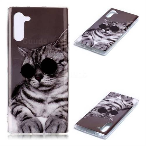 Kitten with Sunglasses Soft TPU Cell Phone Back Cover for Samsung Galaxy Note 10 (6.28 inch) / Note10 5G