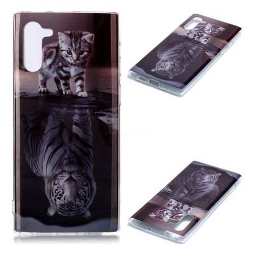 Cat and Tiger Soft TPU Cell Phone Back Cover for Samsung Galaxy Note 10 (6.28 inch) / Note10 5G