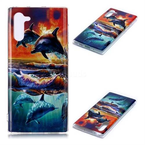 Flying Dolphin Soft TPU Cell Phone Back Cover for Samsung Galaxy Note 10 (6.28 inch) / Note10 5G