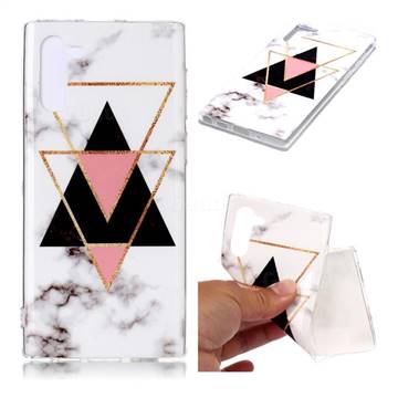 Inverted Triangle Black Soft TPU Marble Pattern Phone Case for Samsung Galaxy Note 10 (6.28 inch) / Note10 5G