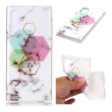 Hexagonal Soft TPU Marble Pattern Phone Case for Samsung Galaxy Note 10 (6.28 inch) / Note10 5G