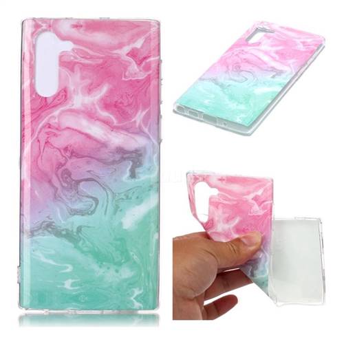 Pink Green Soft TPU Marble Pattern Case for Samsung Galaxy Note 10 (6.28 inch) / Note10 5G