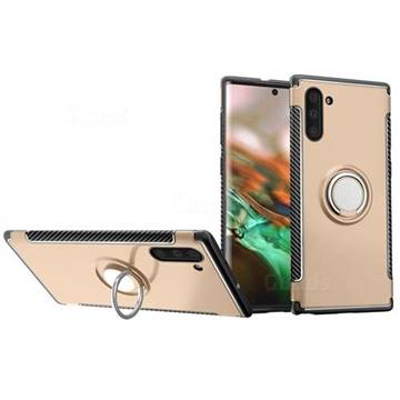 Armor Anti Drop Carbon PC + Silicon Invisible Ring Holder Phone Case for Samsung Galaxy Note 10 (6.28 inch) / Note10 5G - Champagne