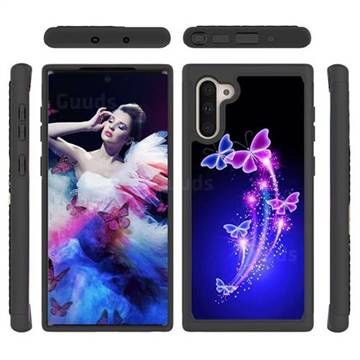 Dancing Butterflies Shock Absorbing Hybrid Defender Rugged Phone Case Cover for Samsung Galaxy Note 10 (6.28 inch) / Note10 5G