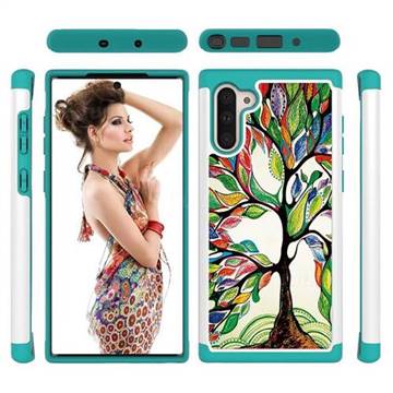 Multicolored Tree Shock Absorbing Hybrid Defender Rugged Phone Case Cover for Samsung Galaxy Note 10 (6.28 inch) / Note10 5G