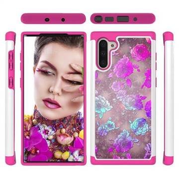 peony Flower Shock Absorbing Hybrid Defender Rugged Phone Case Cover for Samsung Galaxy Note 10 (6.28 inch) / Note10 5G