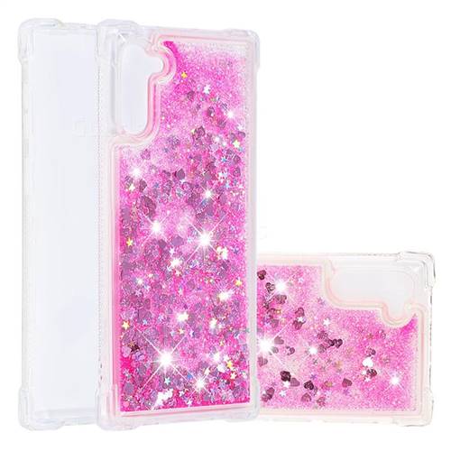Dynamic Liquid Glitter Sand Quicksand TPU Case for Samsung Galaxy Note 10 (6.28 inch) / Note10 5G - Pink Love Heart