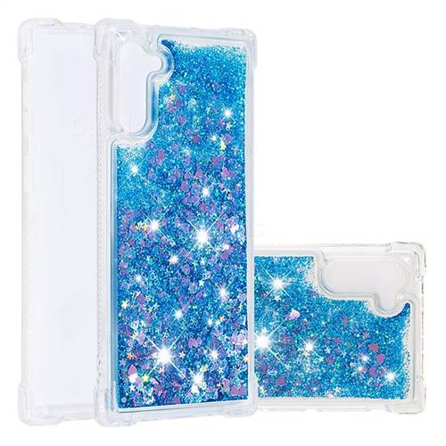 Dynamic Liquid Glitter Sand Quicksand TPU Case for Samsung Galaxy Note 10 (6.28 inch) / Note10 5G - Blue Love Heart