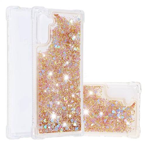 Dynamic Liquid Glitter Sand Quicksand Star TPU Case for Samsung Galaxy Note 10 (6.28 inch) / Note10 5G - Diamond Gold