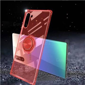 Anti-fall Invisible Press Bounce Ring Holder Phone Cover for Samsung Galaxy Note 10 (6.28 inch) / Note10 5G - Noble Red