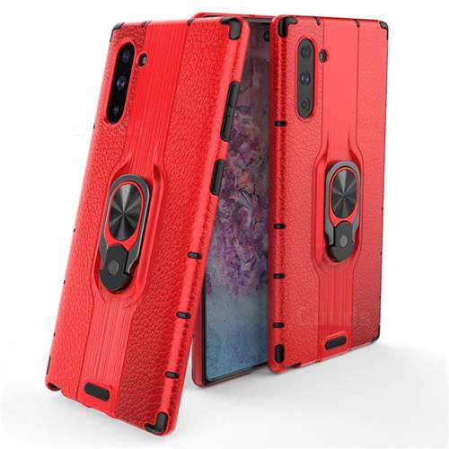 Alita Battle Angel Armor Metal Ring Grip Shockproof Dual Layer Rugged Hard Cover for Samsung Galaxy Note 10 (6.28 inch) / Note10 5G - Red
