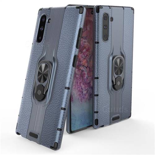 Alita Battle Angel Armor Metal Ring Grip Shockproof Dual Layer Rugged Hard Cover for Samsung Galaxy Note 10 (6.28 inch) / Note10 5G - Blue